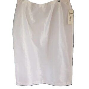 Elizeh by Lily and Taylor Women's White Midi Pencil Skirt (Style 7759) - Size16